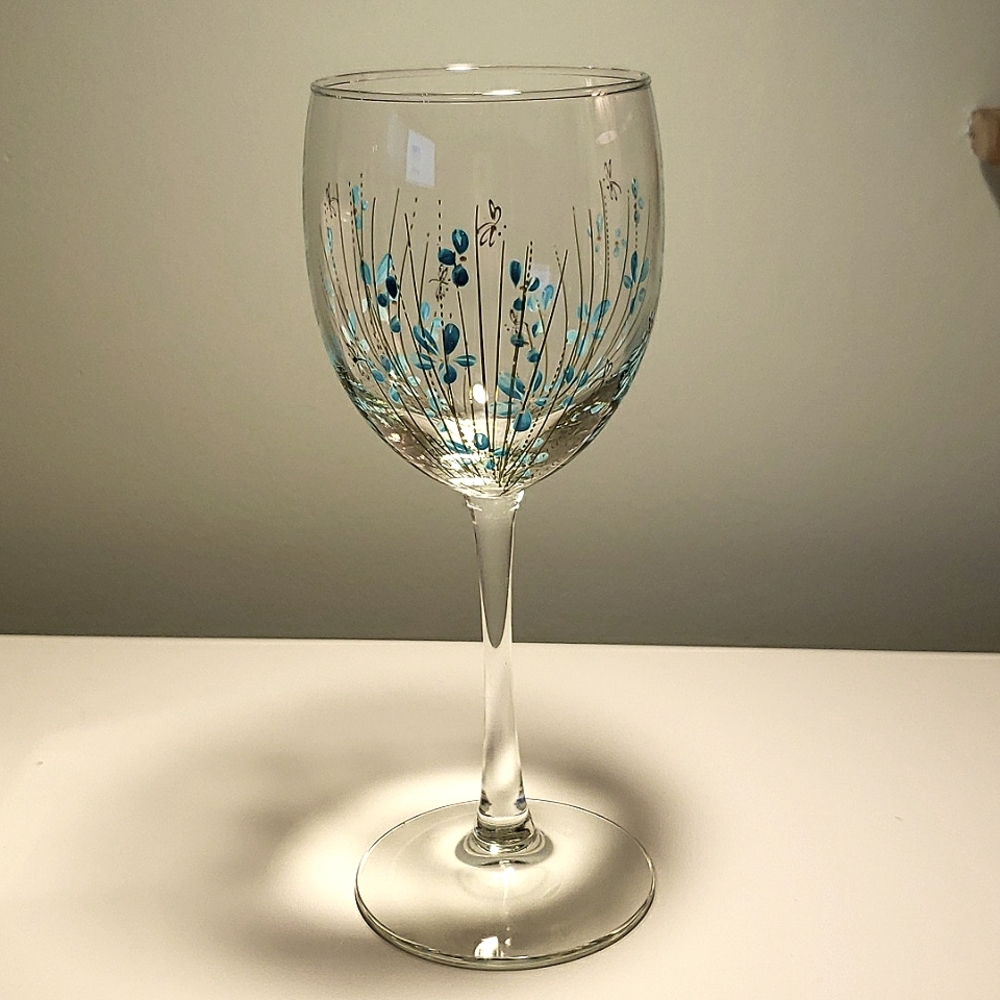 Hand Painted Wine Glass